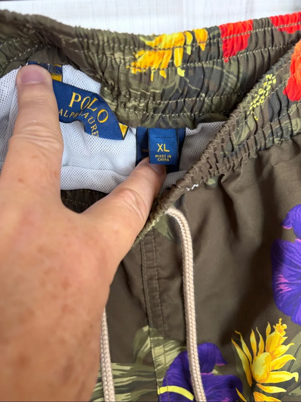 Polo by Ralph Lauren Olive Tropical Floral Swim Shorts
